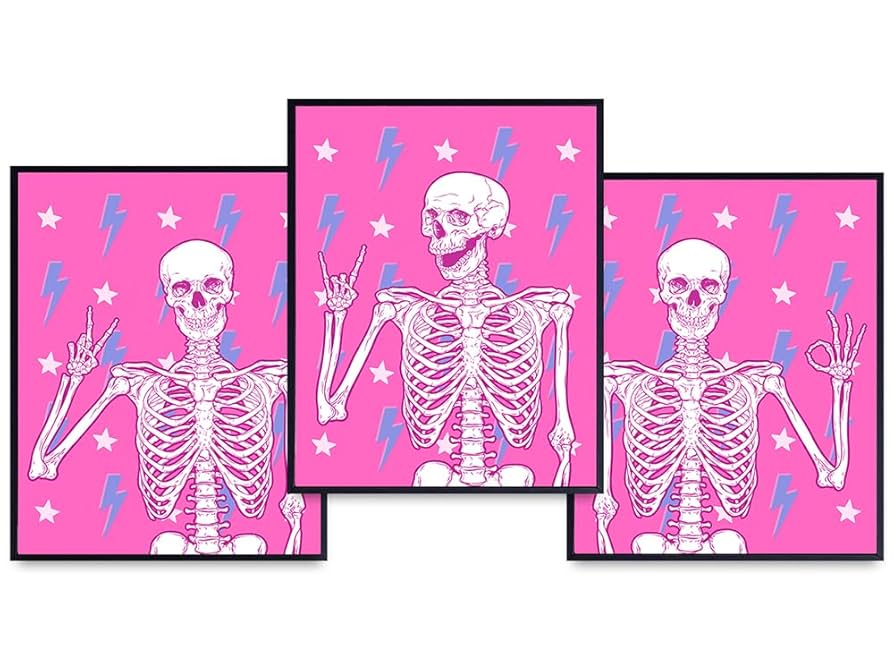 Amazon.com: YELLOWBIRD ART & DESIGN Skeleton Wall Art